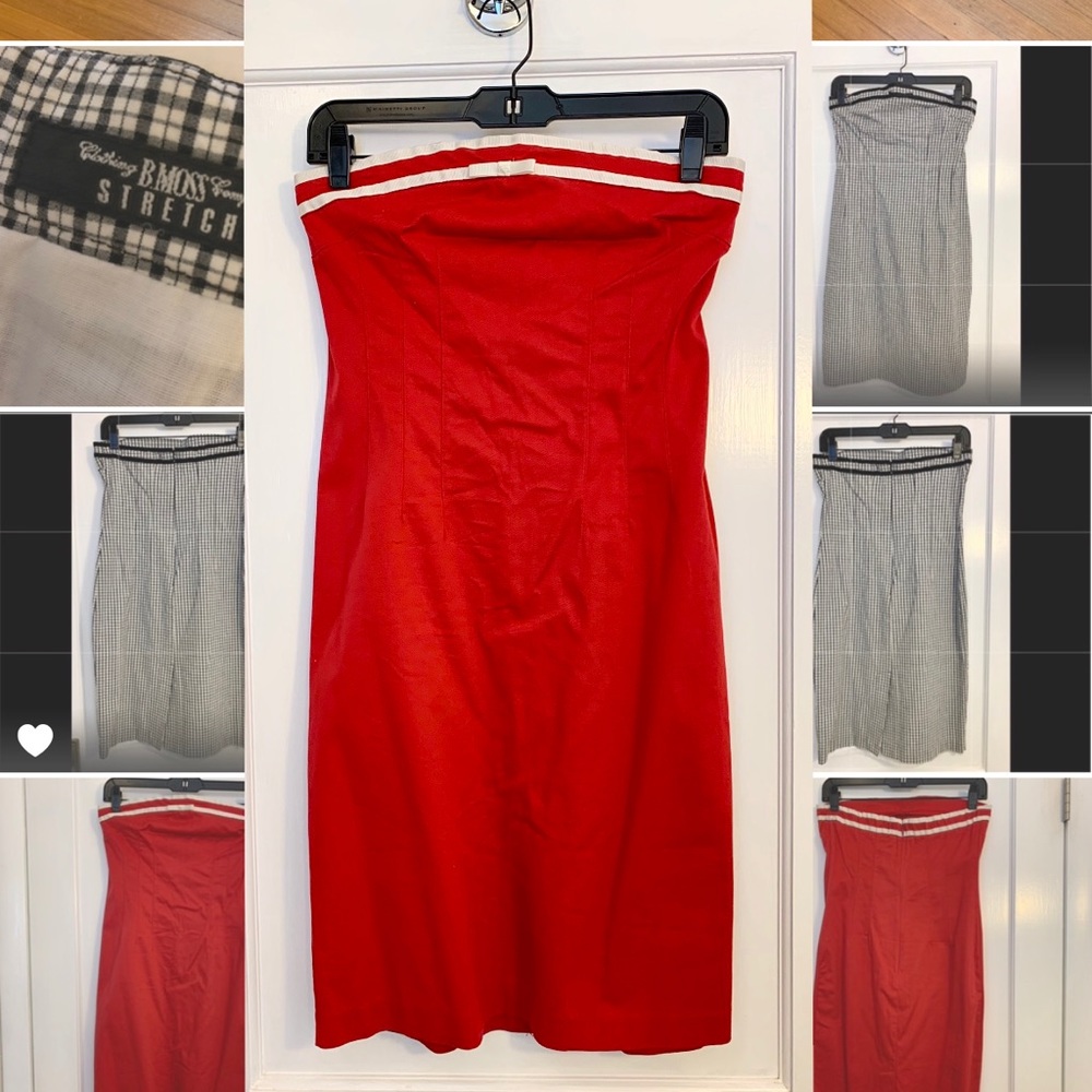 Strapless Red Dress. (S)